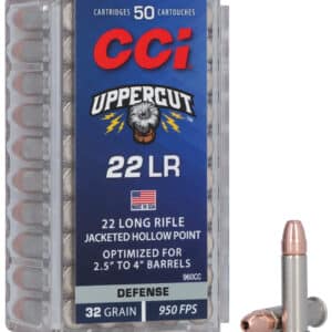 CCI Uppercut 22 LR ammunition box and bullets