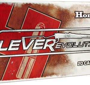 Hornady LEVERevolution ammo box with 20 cartridges.
