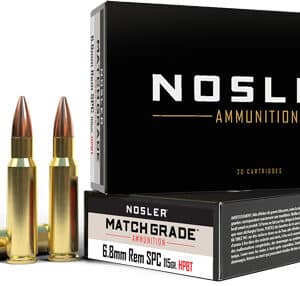 Nosler ammunition 6.8mm Rem SPC cartridges