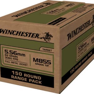 Winchester 5.56mm ammunition, 150 rounds, M855 green tip.