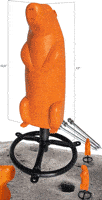 Orange prairie dog chair on metal base