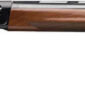 Classic wooden hunting rifle on white background