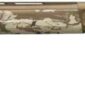 Camouflage-pattern shotgun on white background