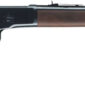 Lever-action rifle with wooden stock and metal barrel.