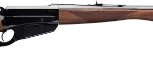 Lever-action rifle with wooden stock