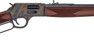Lever-action rifle with wooden stock