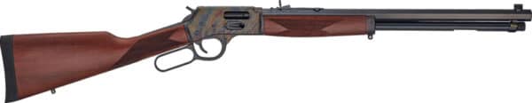 Lever-action rifle with wooden stock