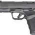Black semi-automatic handgun with textured grip