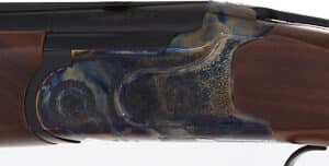 Close-up of decorative shotgun receiver and stock