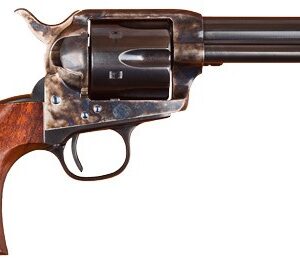 Vintage revolver with wooden grip and barrel