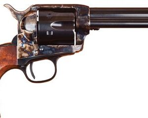 Colt Single Action Army revolver with wooden grip.