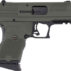 Green 9mm pistol side view