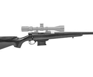 Carbon fiber rifle with mounted scope