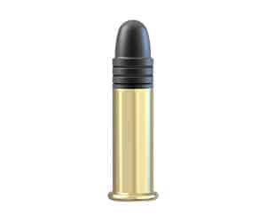 Illustration of a .22 caliber bullet cartridge