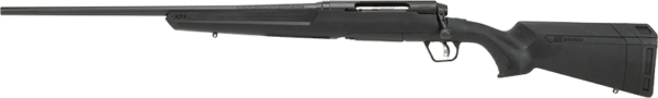 Black bolt-action rifle on white background