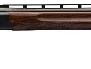Double-barrel sporting shotgun with wood stock.