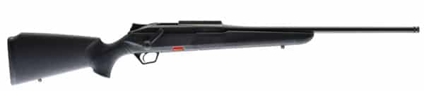 Black hunting rifle with long barrel