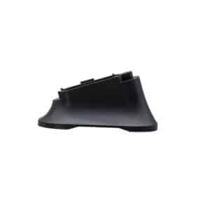 Black plastic electronic device charging dock.