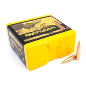 Berger bullets packaging with two bullets displayed