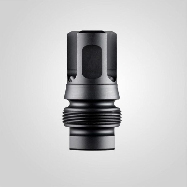 Compact black metal suppressor muzzle device