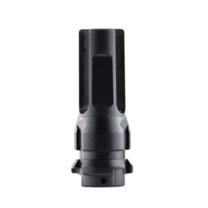 Black metal cylindrical object, isolated on white background.