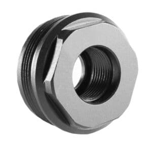 Metal threaded hex nut for machinery fastening.