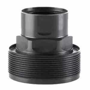 Black threaded plumbing adapter close-up