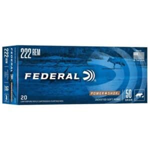 Federal Power-Shok 222 Rem rifle cartridges box