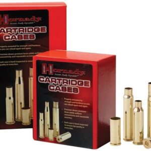 Hornady cartridge cases in boxes and loose.