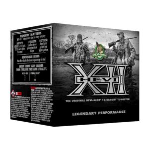 HEVI-Shot tungsten ammunition box with hunters illustration