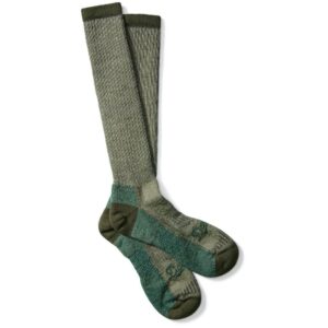 Green knee-high wool socks pair