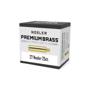 Nosler 27 Premium Brass ammunition box