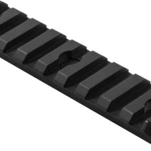 Black Picatinny rail mount for accessories.