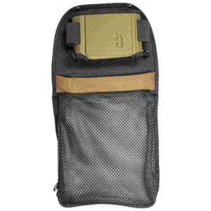 Mesh pouch with green box inside