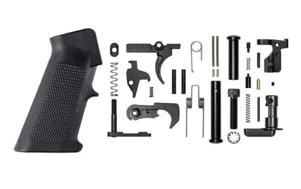 AR-15 lower parts kit with grip components.