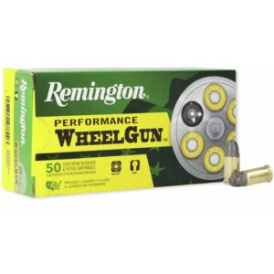 Remington WheelGun ammunition box with bullets.