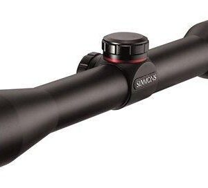 Black rifle scope with lens caps