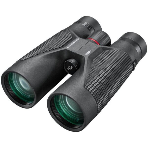 Black binoculars with textured grip and lenses