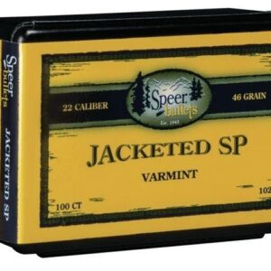 Speer .22 caliber ammo box, 46 grain, 100 count.