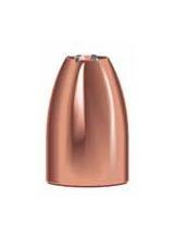 Copper bullet tip on white background