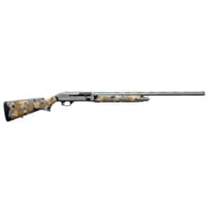 Camouflage pattern semi-automatic shotgun, side view