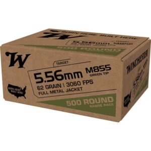 Winchester ammunition box, 5.56mm, 500 rounds.