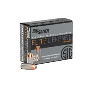 Sig Sauer Elite Defense ammunition box with bullets