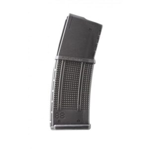 Black rifle magazine with textured grip