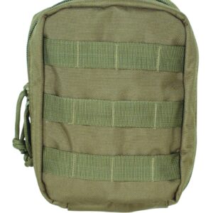 Olive tactical gear MOLLE pouch with zipper