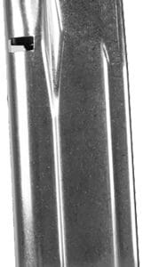 Metal gun magazine clip standing upright