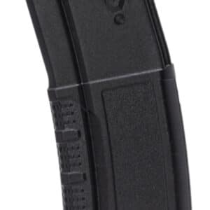 Black polymer rifle magazine