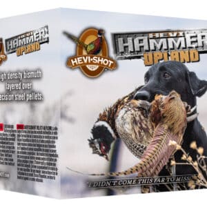 HEVI Hammer Upland ammo box with hunting dog.
