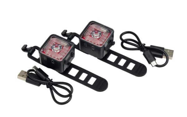 USB rechargeable bike lights with straps