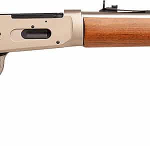Lever-action rifle with wooden stock